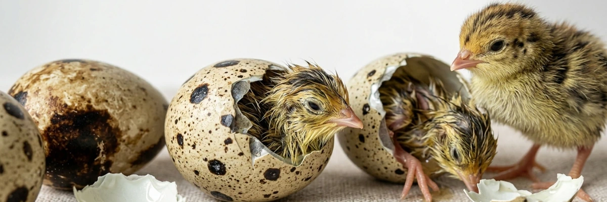 Pollitos de codorniz recién nacidos — Granja Atuel huevos fértiles alta tasa de nacimiento